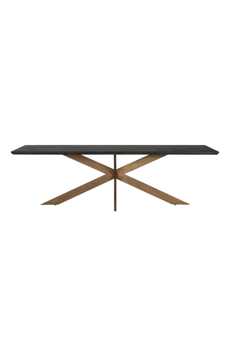 Table de salle à manger rectangulaire en chêne et laiton 260 cm | Richmond Blackbone | Meubleluxe.fr