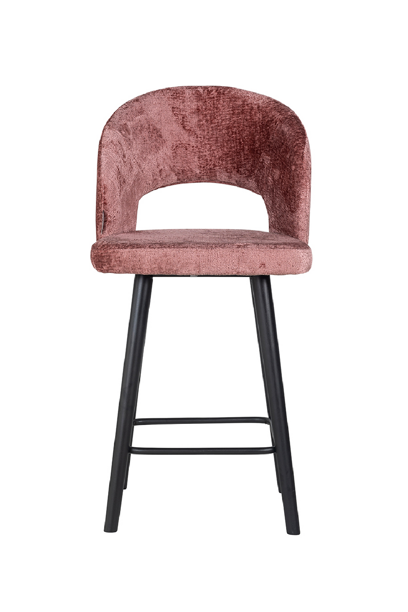 Chaise de comptoir en tissu chenille | Richmond Savoy | Meubleluxe.fr