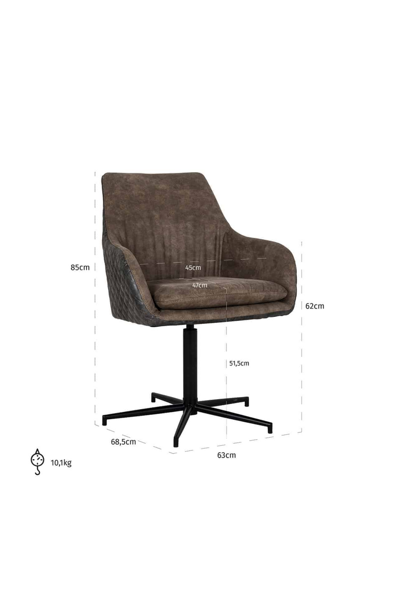 Chaise de salle à manger pivotante en cuir | Richmond Lucy | Meubleluxe.fr